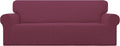 Stretch Sofa Slipcover 1-Piece Sofa Cover Furniture Protector Couch Soft with Elastic Bottom for Kids, Polyester Spandex Jacquard Fabric Small Checks (Sofa, Dark Gray)